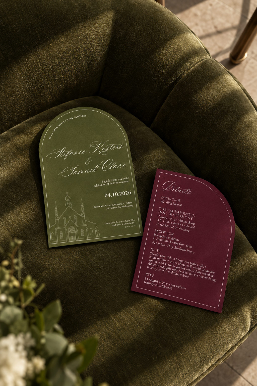 Elegant Wedding Stationery on Velvet.png