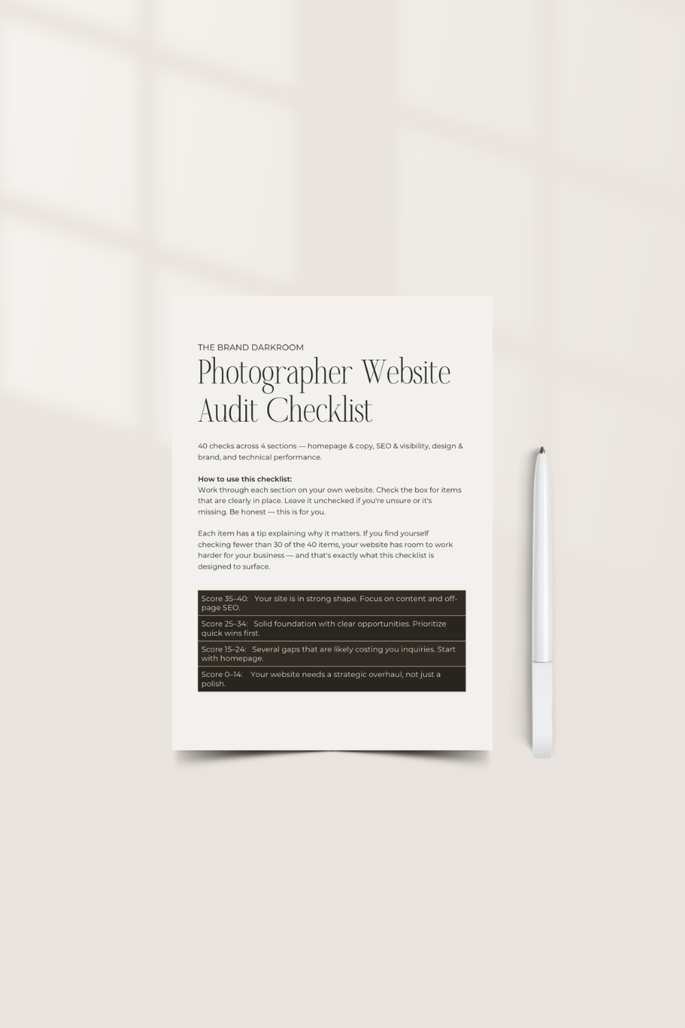 Photographer Website Audit Checklist