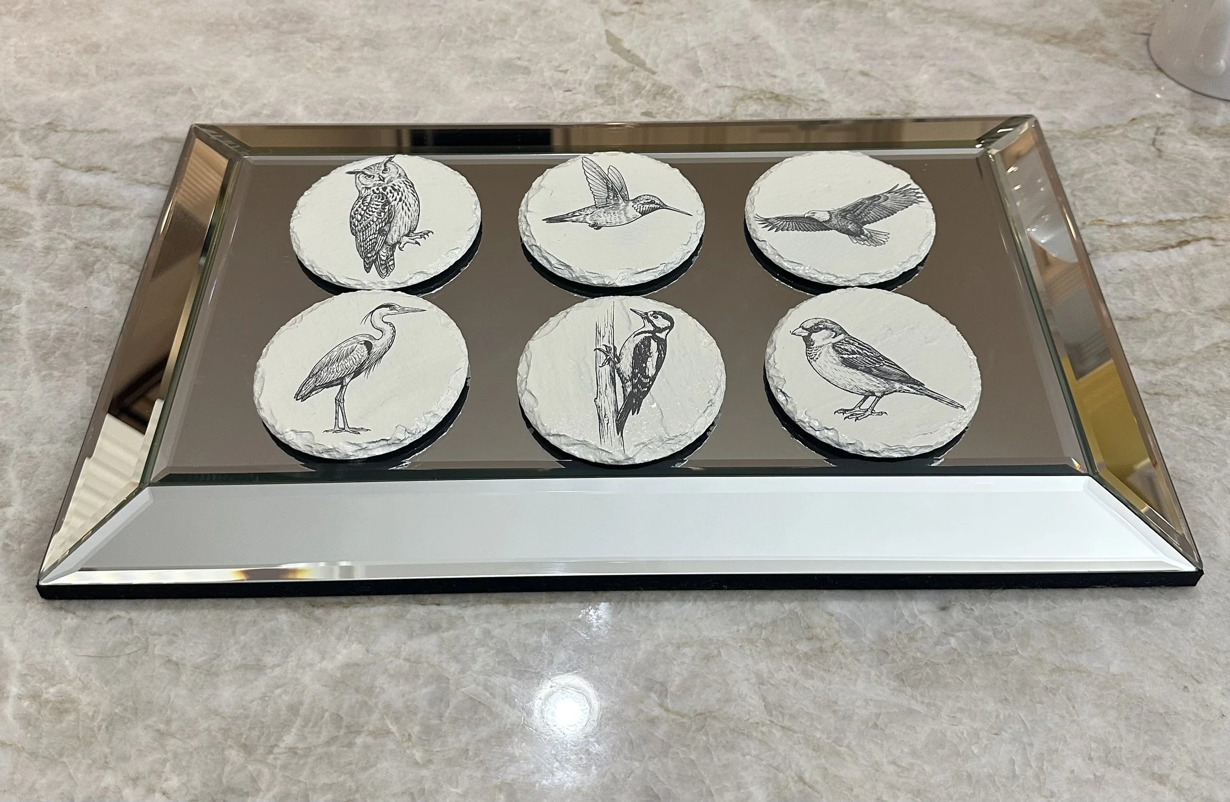 Round Slate Heirloom Coasters