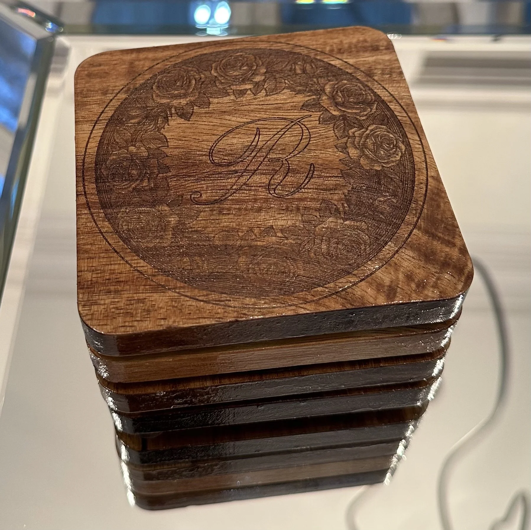 Square Acacia Wooden Coasters