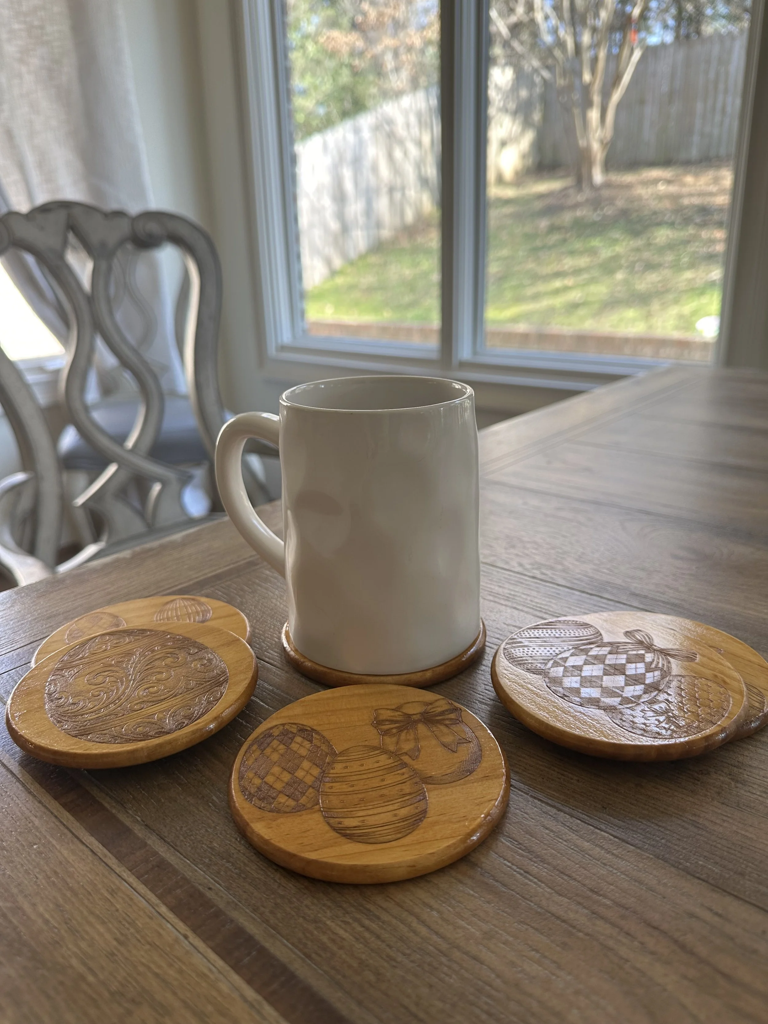 Round Wooden Heirloom Coasters