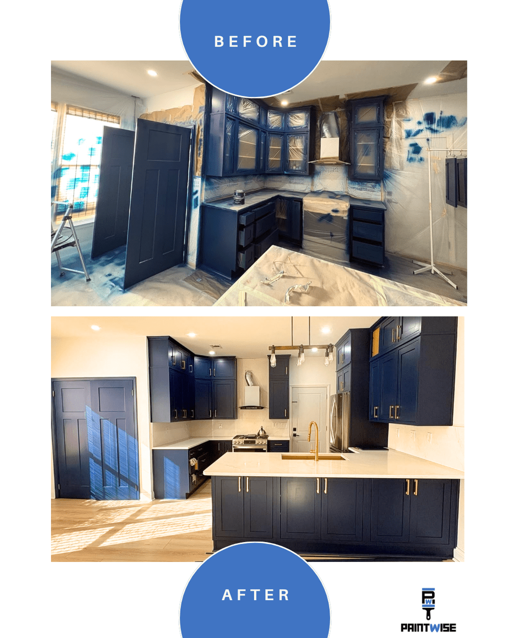 Kitchen cabinets before and after