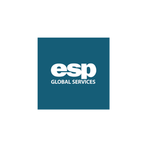 ESP Global Services logo on a blue background.