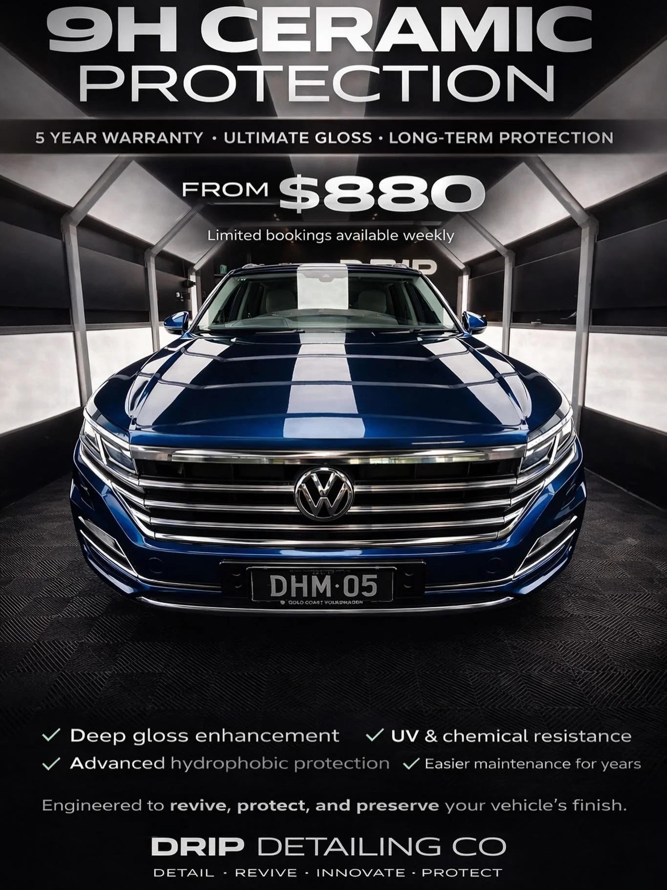 5 Year 9h Ceramic coatings at Drip now!