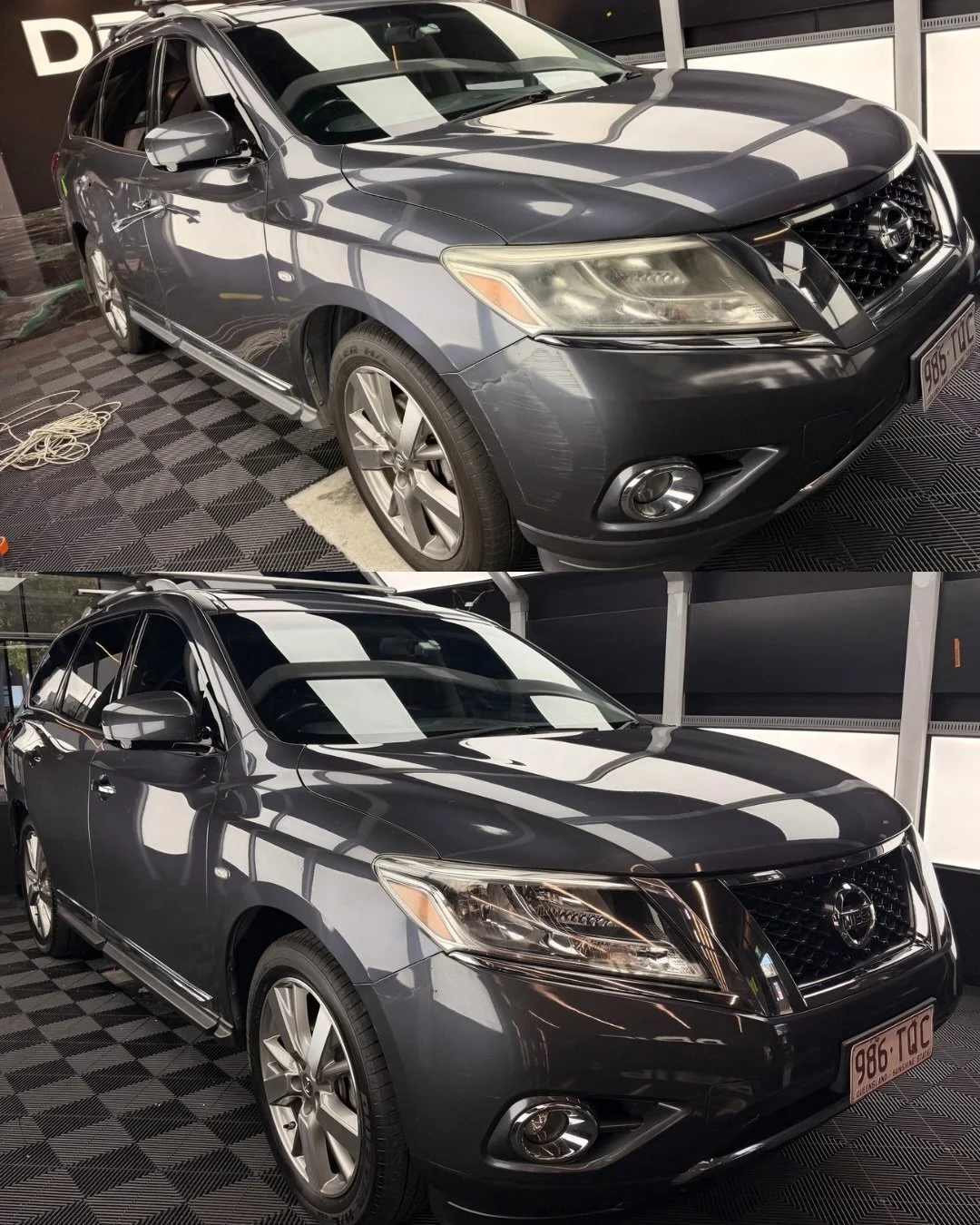 Before and After a pre sale detail on this old Pathfinder. 

This old girl had seen better days and required a quick tidy up to be put back on the market. It&rsquo;s looking much more presentable to a new buyer now. 

Message us to find out what we c