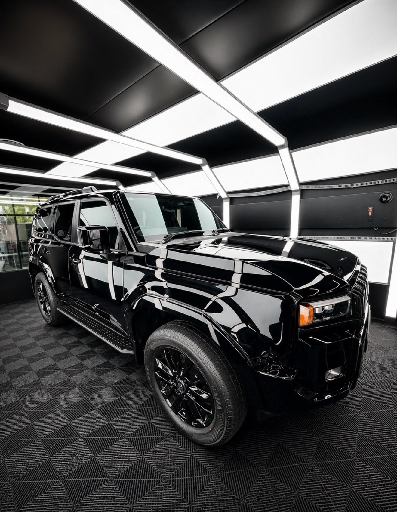 Toyota Land Cruiser.

This car came from the dealer absolutely covered in swirls and marring from the pre delivery wash. We gave the car a 2 stage correction finishing with an ultra fine pad and compound to bring out that deep metallic black in all i