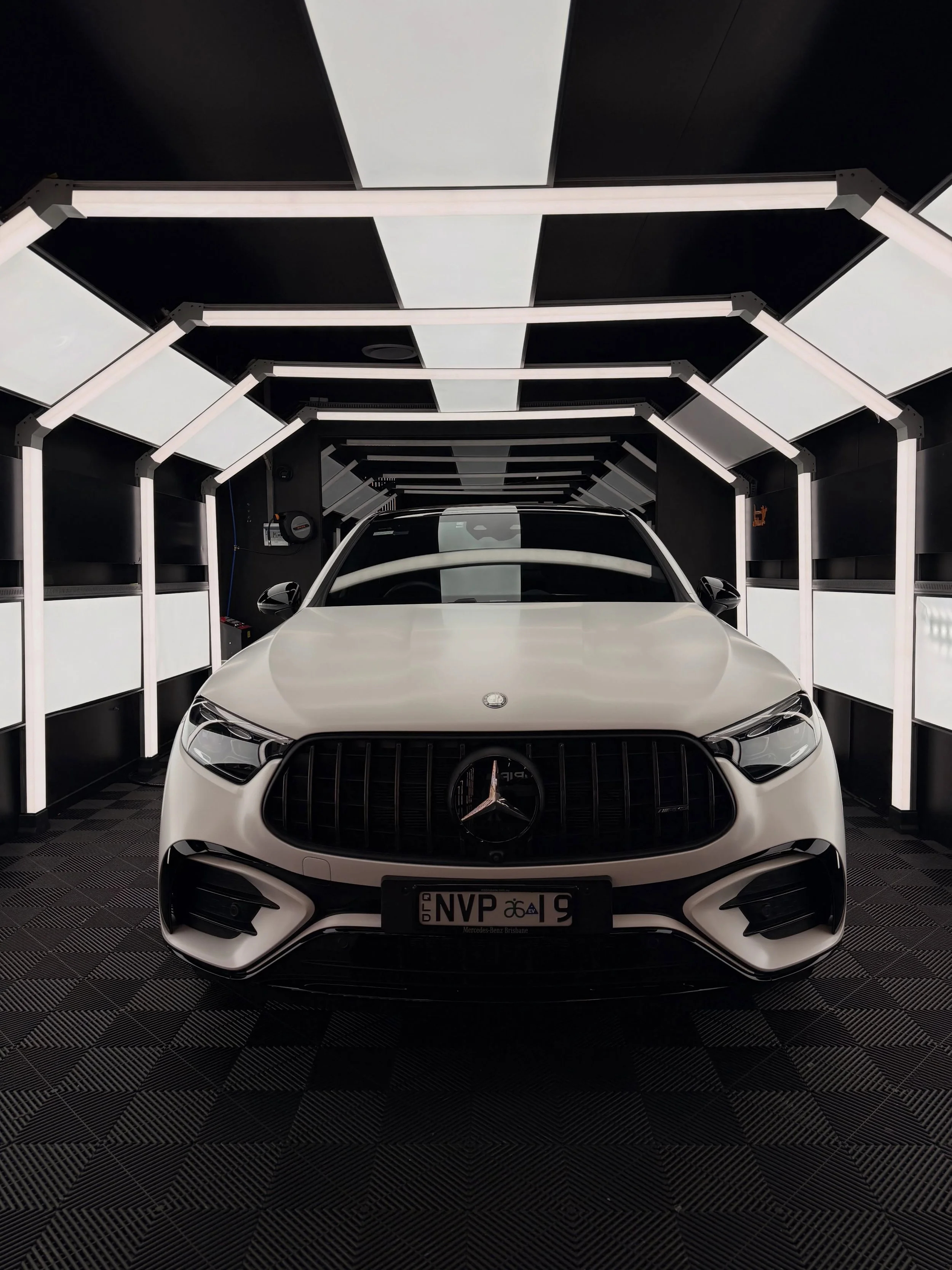 Another Mercedes GLC down for @suntekfilms PPF

This matte transformation in the oem white looks stunning. We used gloss black ppf to keep that piano black looking new for the life of the vehicle and also blacked out the roof creating a seem-less pan