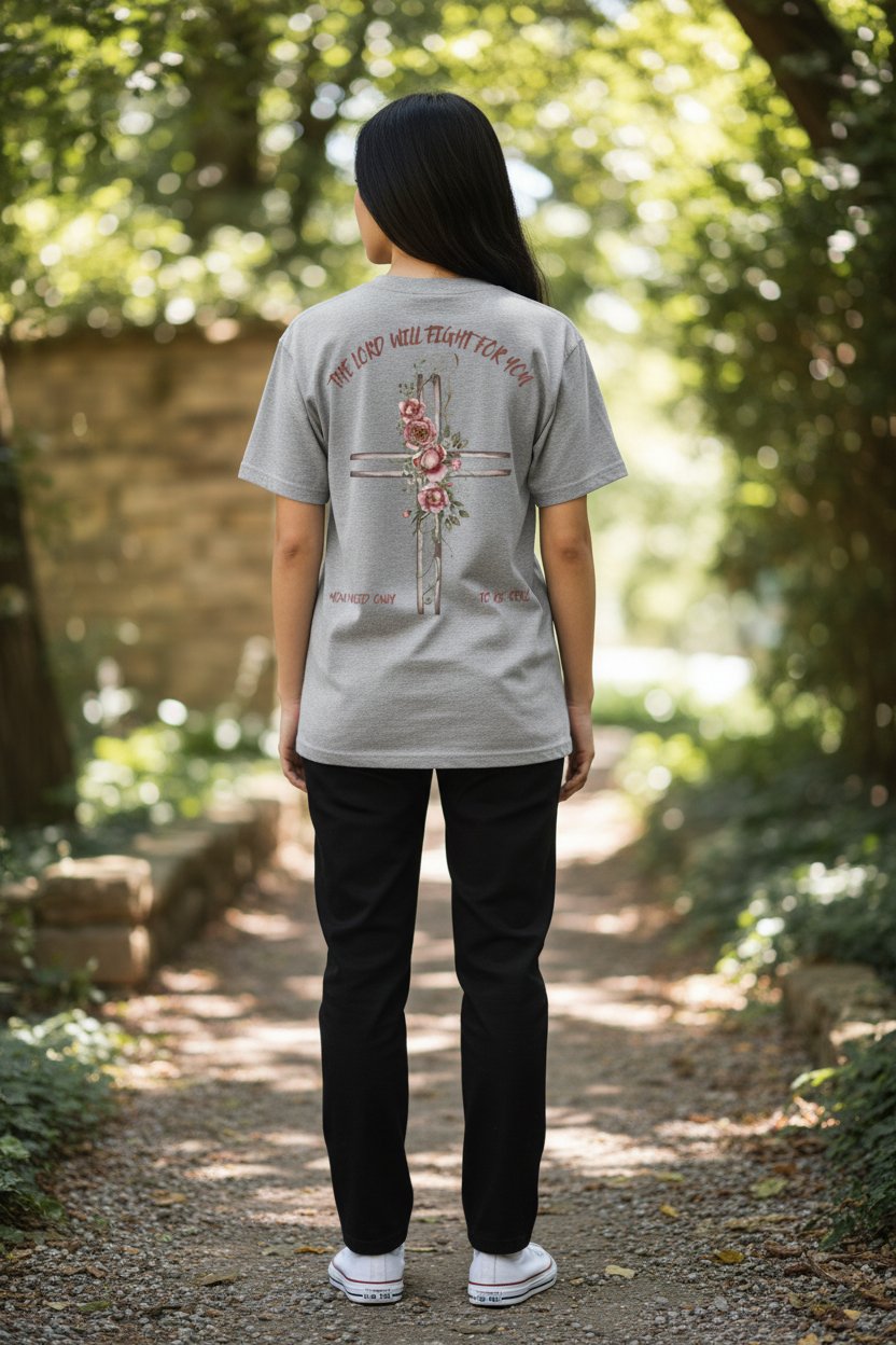 Faith T-shirt with Floral Design