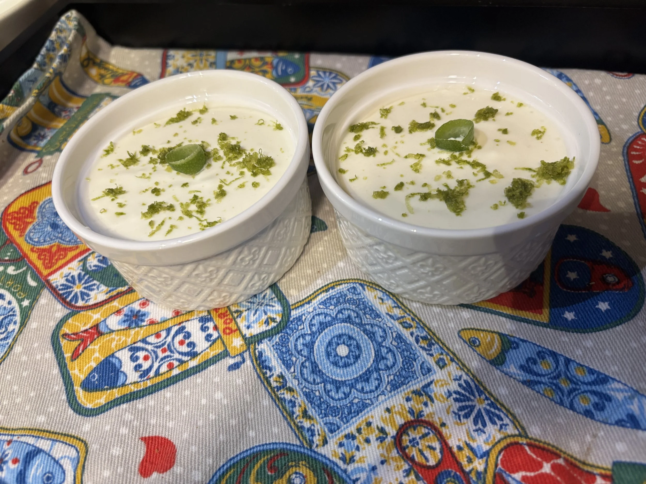 Mousse de lima do Luís -- Key lime mousse, made with lime juice and condensed milk