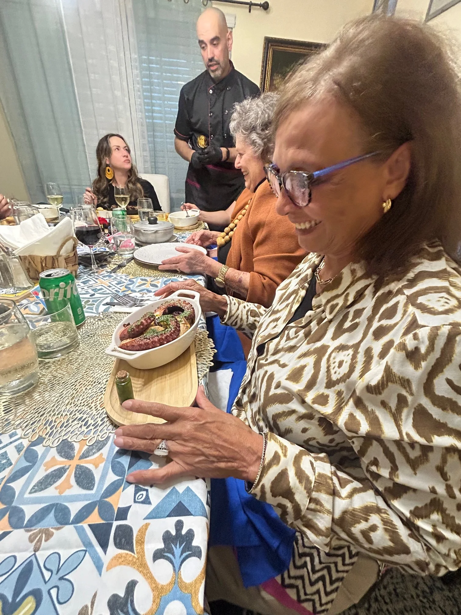 Ms Vanda enjoying the Polvo a Lagareiro