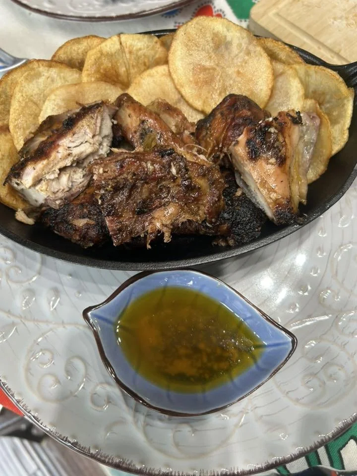 Frango no churrasco (estilo piri-piri) -- Charcoal grilled chicken with spicy mild piri-piri sauce 