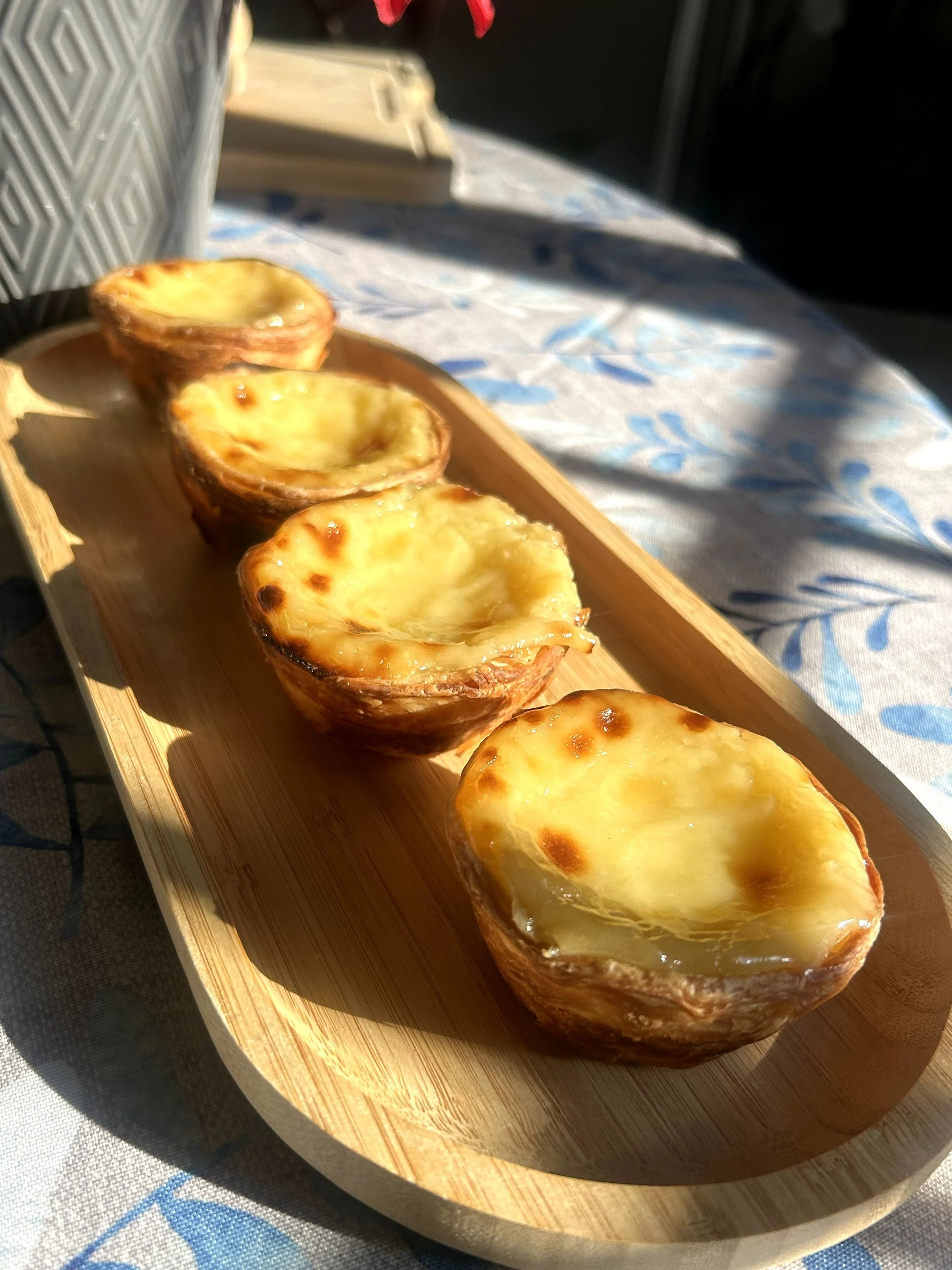 Pastel de nata -- Traditional Portuguese pastry, crispy on the outside with a creamy custard