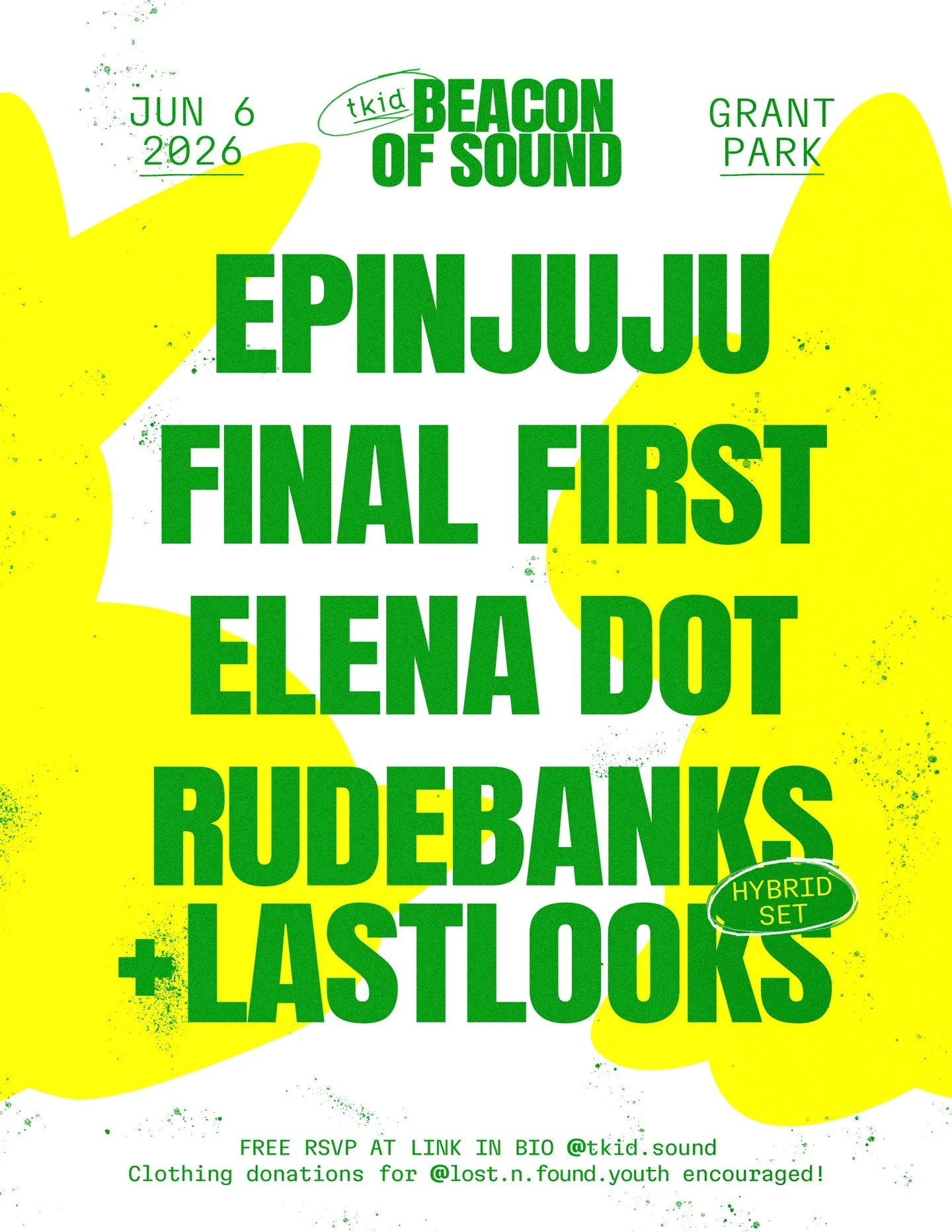 ☀️ Attn! Our lineup just dropped for our BEACON OF SOUND event happening this summer at Grant Park ☀️

🎟 Have you RSVP'd yet?! Go to our link in bio and grab your spot now!

👚👖👟 Have clothes you no longer want?! Bring them with you for our Lost-N