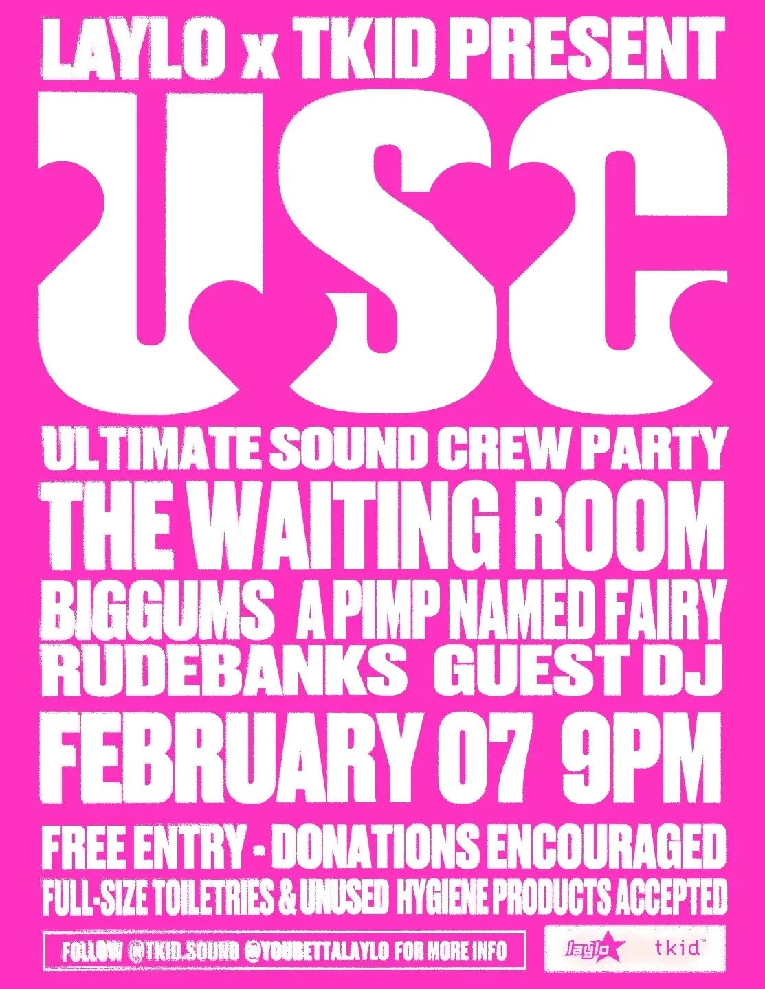 ❤️&zwj;🔥 Wanna find love again?? It lives on the dancefloor. LAYLO x TKID are back and this time it's for the lovers!!!

❤️&zwj;🔥 Sat, Feb 07
❤️&zwj;🔥 9 PM - 2AM
❤️&zwj;🔥 The Waiting Room, 674 Myrtle Street, Atlanta, GA 30308
❤️&zwj;🔥 21+

❤️&zw