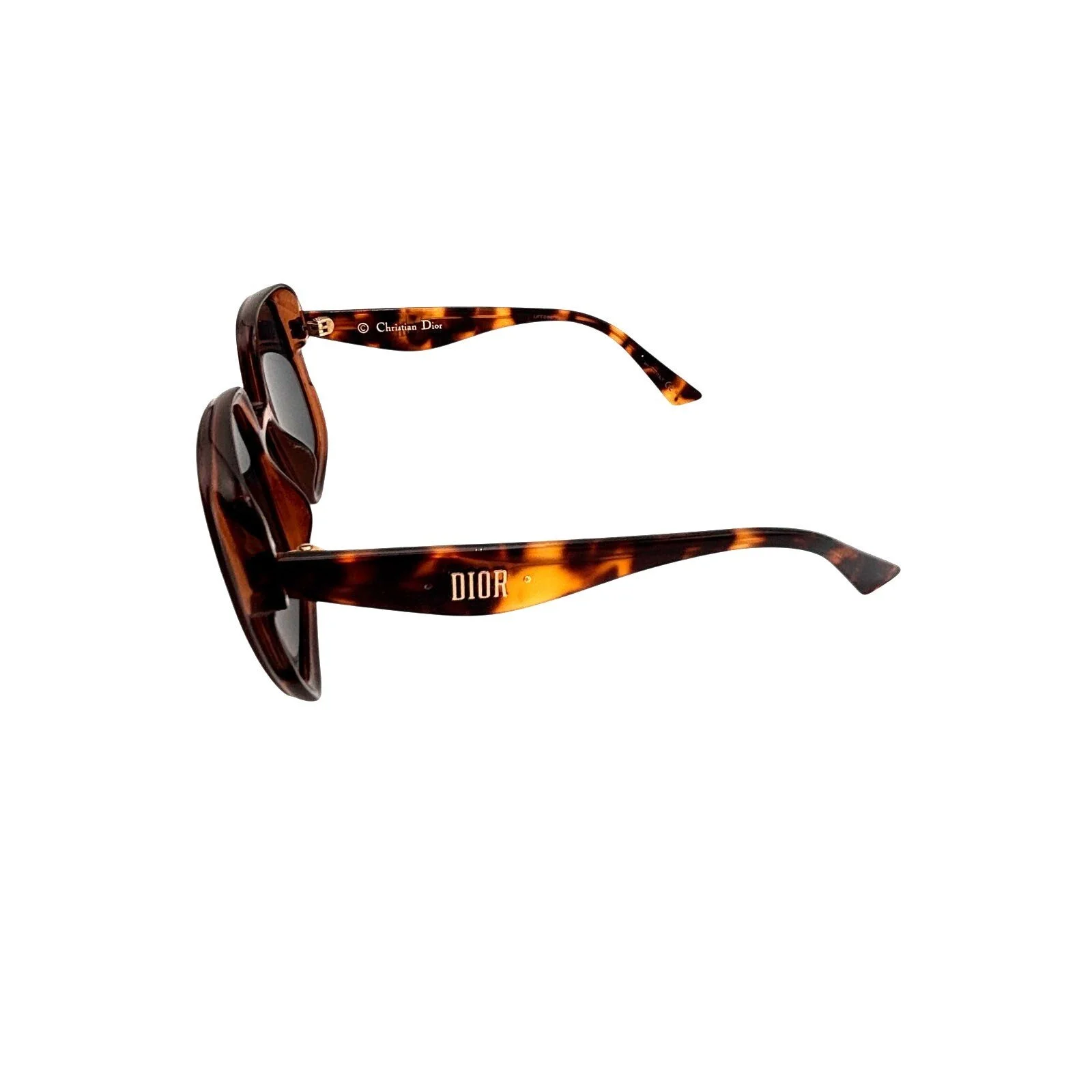 Christian Dior Nuance Gray Rounded Tortoise Shell Sunglasses