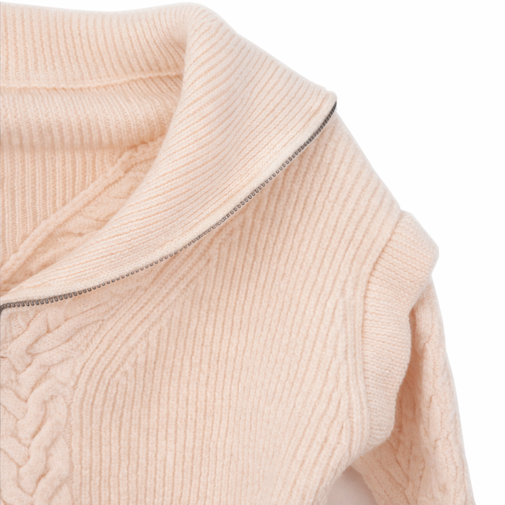 La Ligne Wool Cropped Half Zip Sweater XS