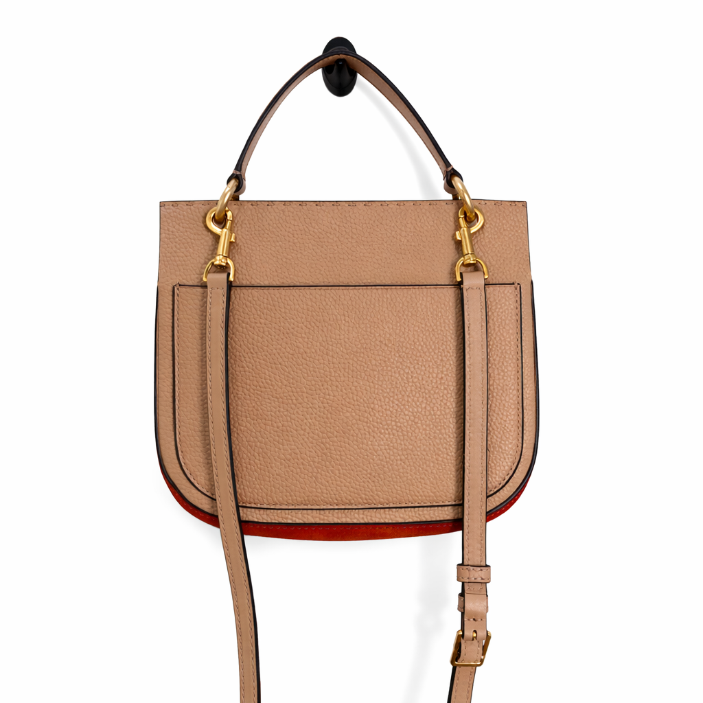 Tory Burch McGraw Embossed Leather & Suede Satchel Crossbody Bag