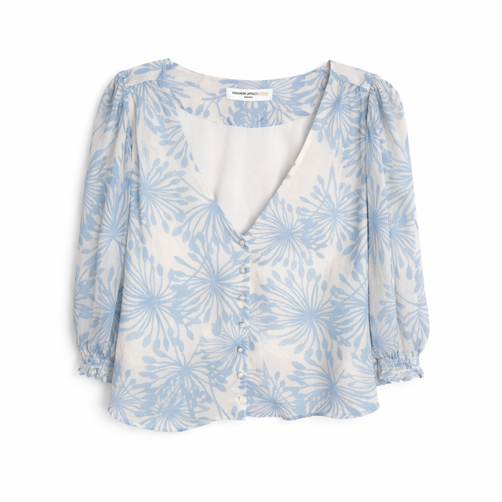 Amanda Uprichard Bernice Blouse Puff Sleeve Top M