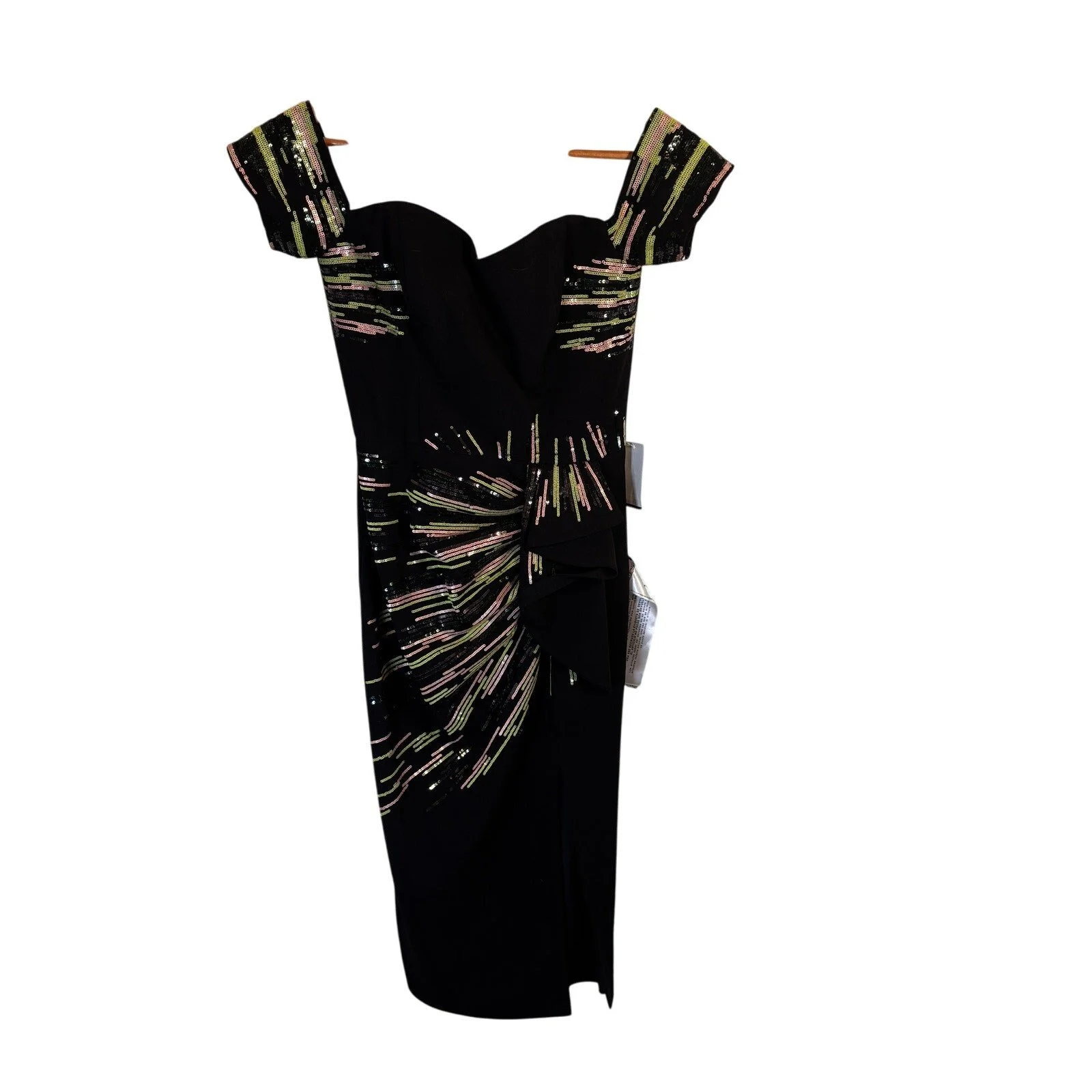 Dress The Population Alani Sheath Sequin Gown Off The Shoulder Dress S