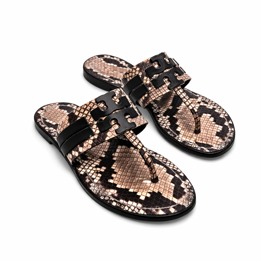 Tory Burch Leigh Leather Calf Thong Sandals Size 6