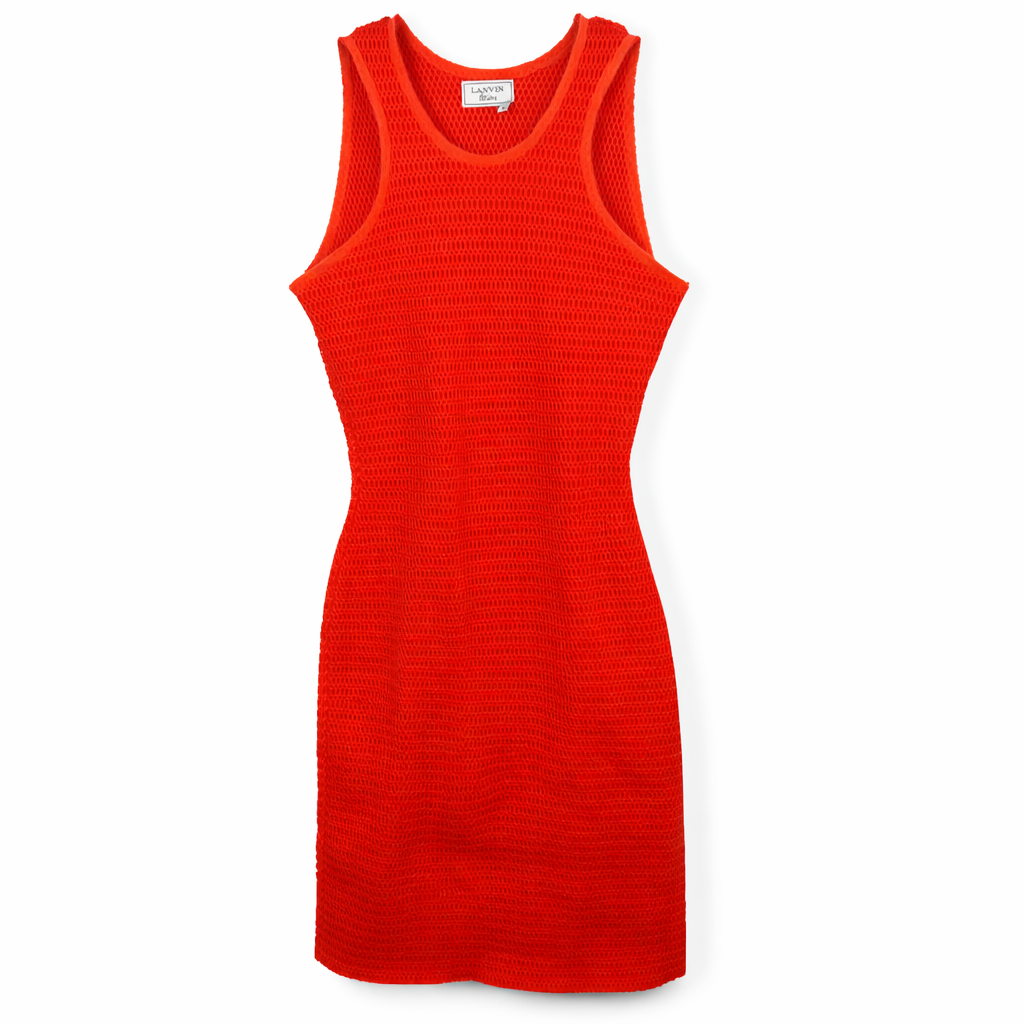 Lanvin Resort Collection Semi-Sheer Scuba Mesh Tank Bodycon Dress 38