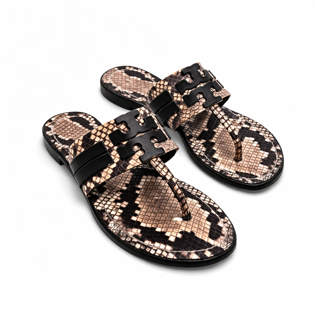 Tory Burch Leigh Leather Calf Thong Sandals Size 6