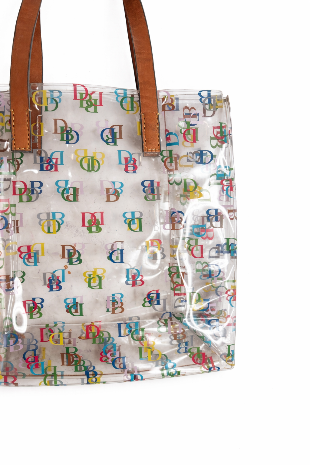 DOONEY & BOURKE Signature DB Clear PVC Lunch Tote Handbag Multi Color Small Bag