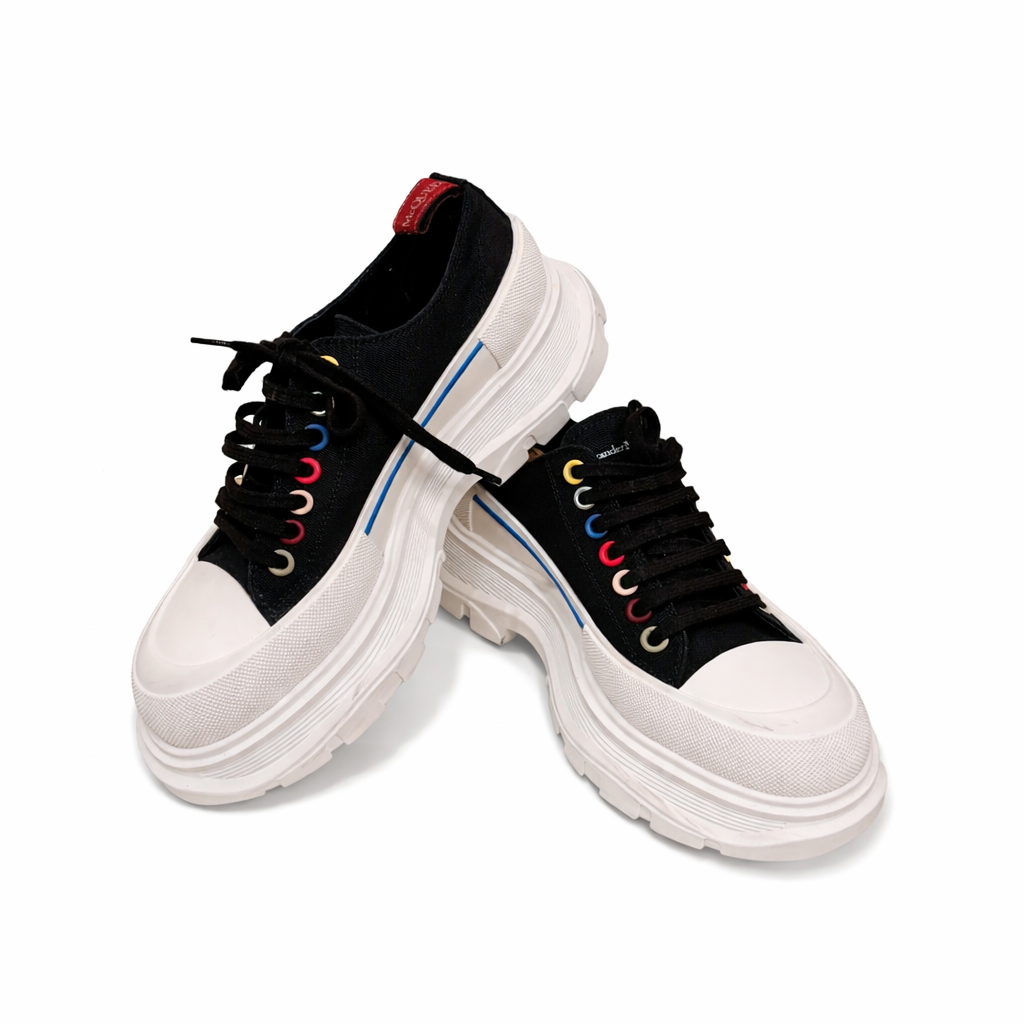 Alexander McQueen Tread Slick Low Lace Up Sneakers Size EU 40.5