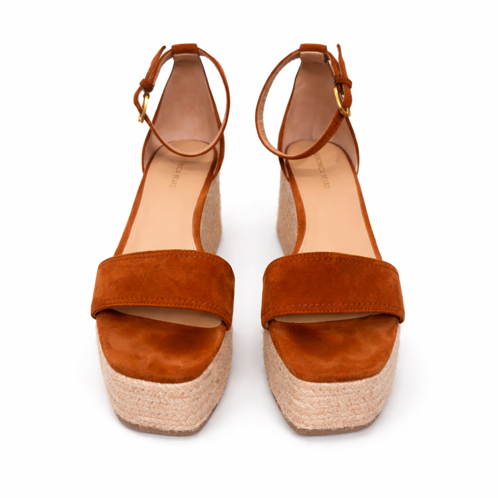 Veronica Beard Gianna Suede Platform Wedge Sandals 9.5