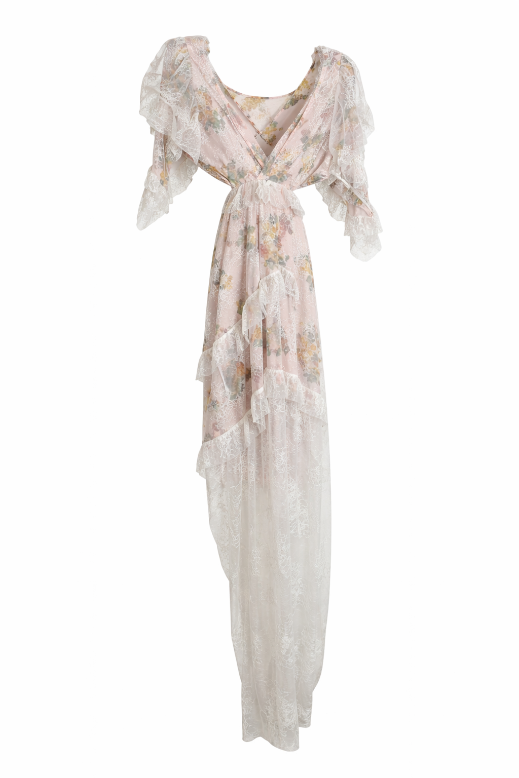 For Love & Lemons Pearl Maxi Dress Small Romantic Lace Floral Pink Boho S