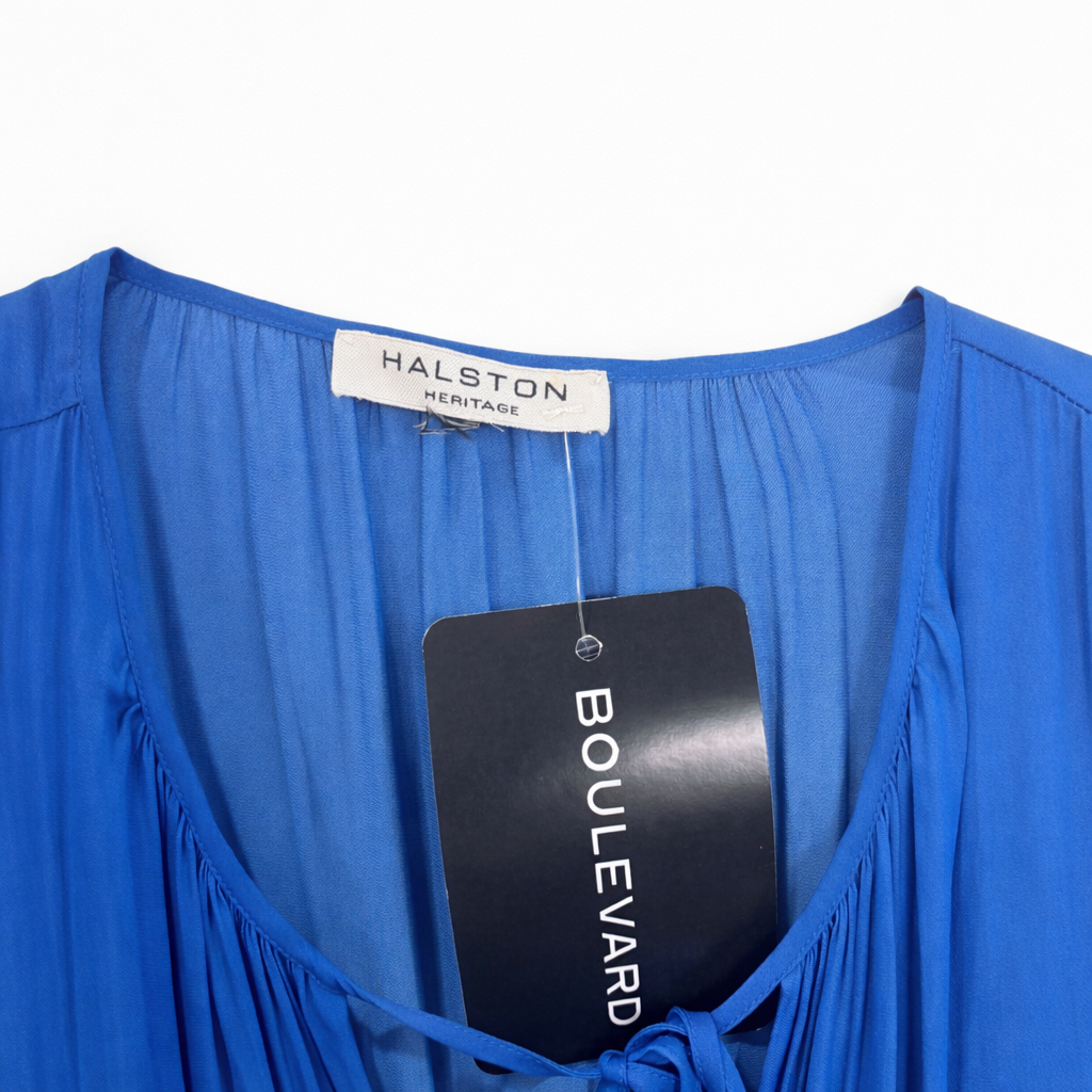 Halston Heritage Silk Chiffon Smocked Mini Dress L