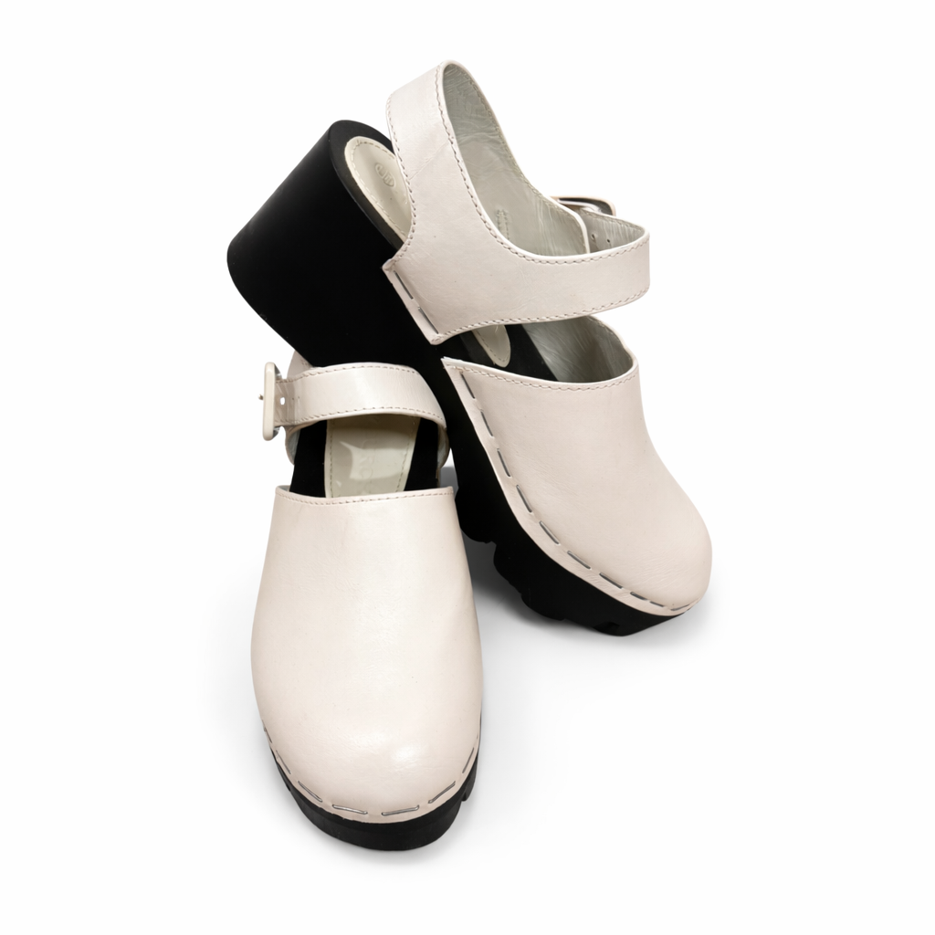 Tory Burch Lug Sole Leather Platform Clogs Size 7