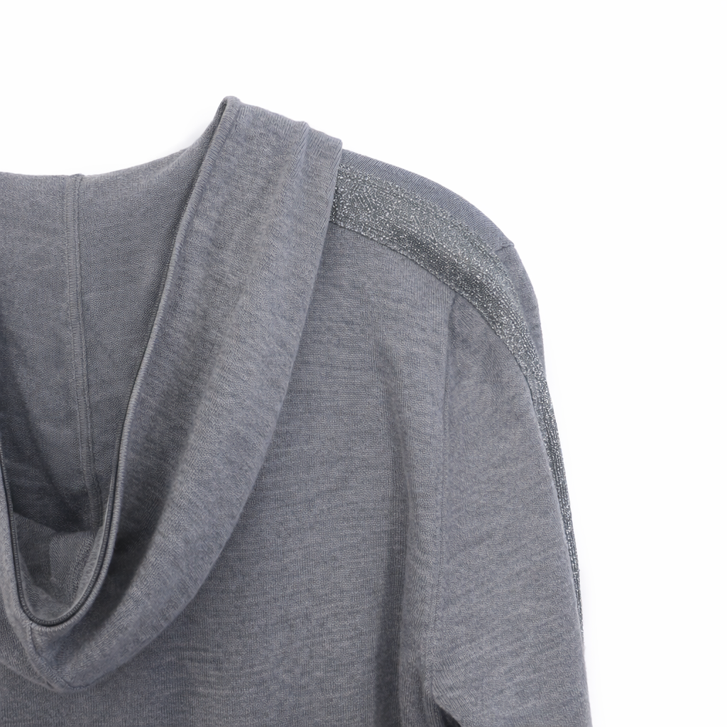 Akris Punto Wool Half Zip Glitter Pullover Sweatshirt 6