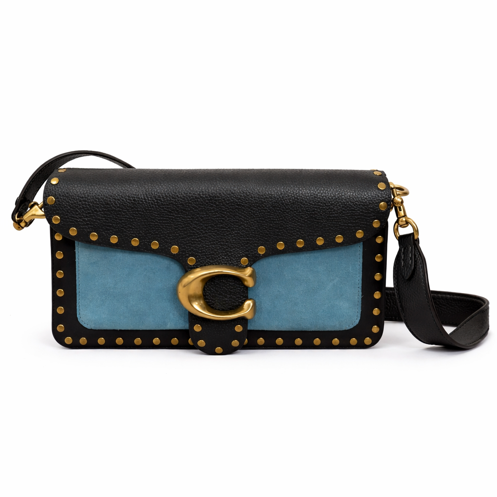 Coach Leather with Border Rivets Tabby Shoulder Bag