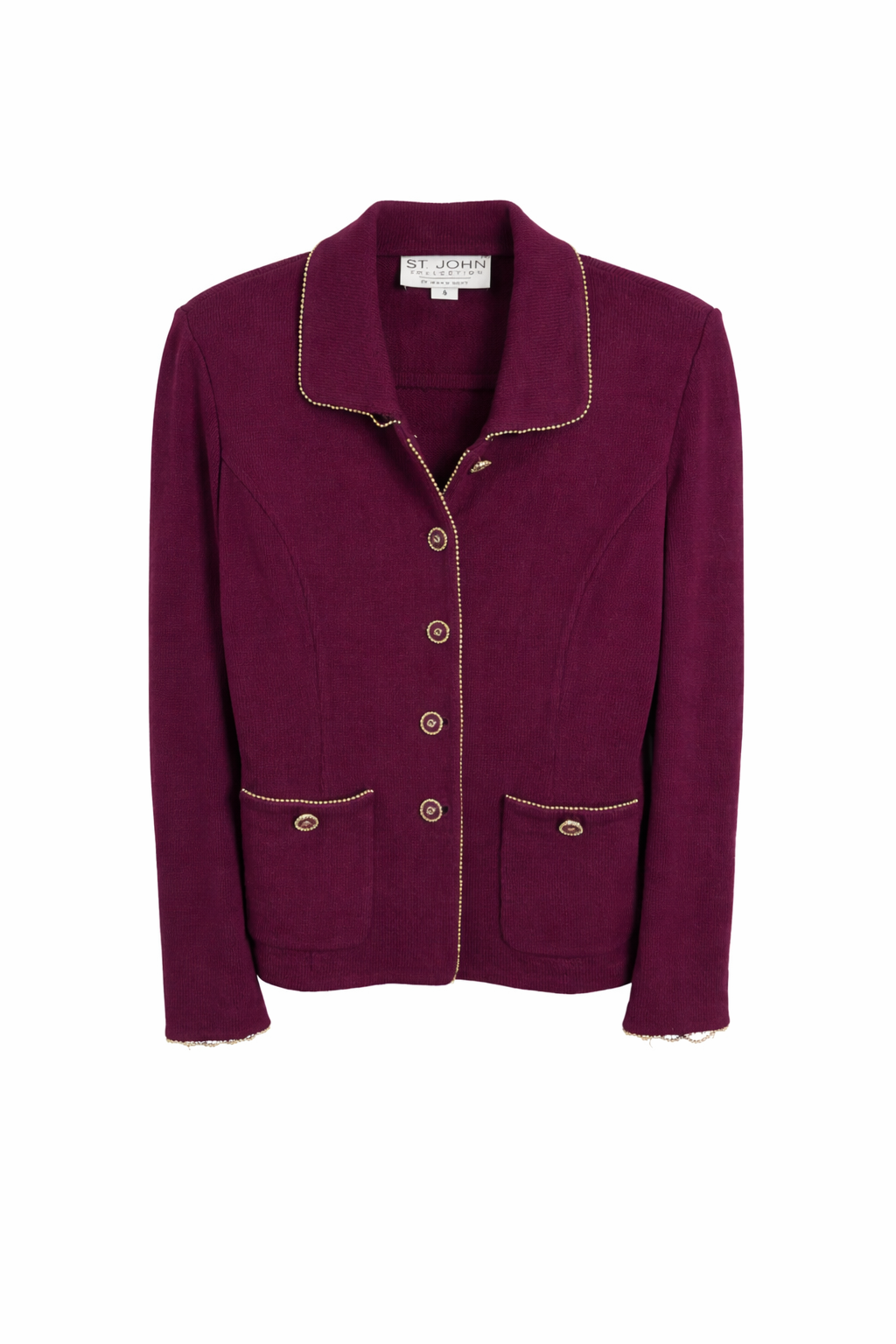 St. John Collection Santana Wool Blend Blazer Jacket Size 4