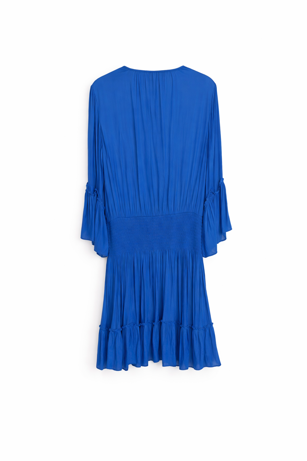 Halston Heritage Silk Chiffon Smocked Mini Dress L
