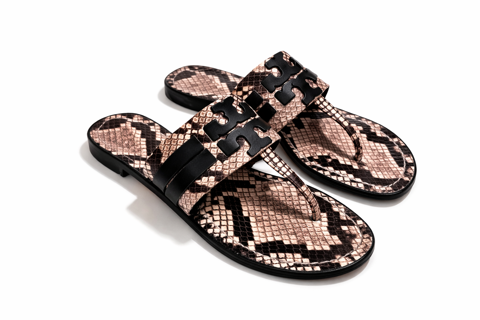 Tory Burch Leigh Leather Calf Thong Sandals Size 6