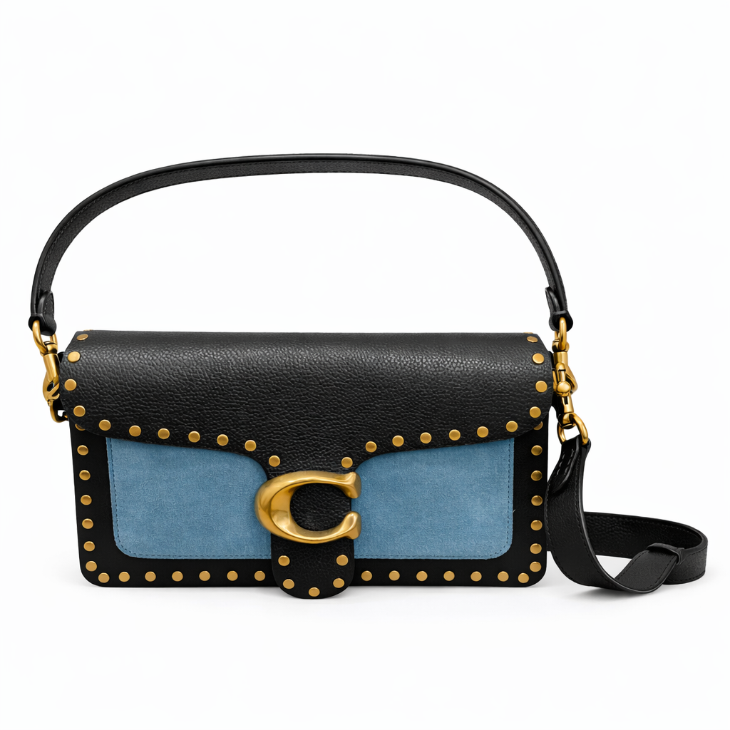 Coach Leather with Border Rivets Tabby Shoulder Bag