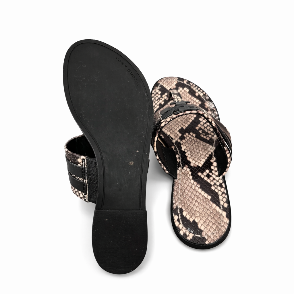 Tory Burch Leigh Leather Calf Thong Sandals Size 6