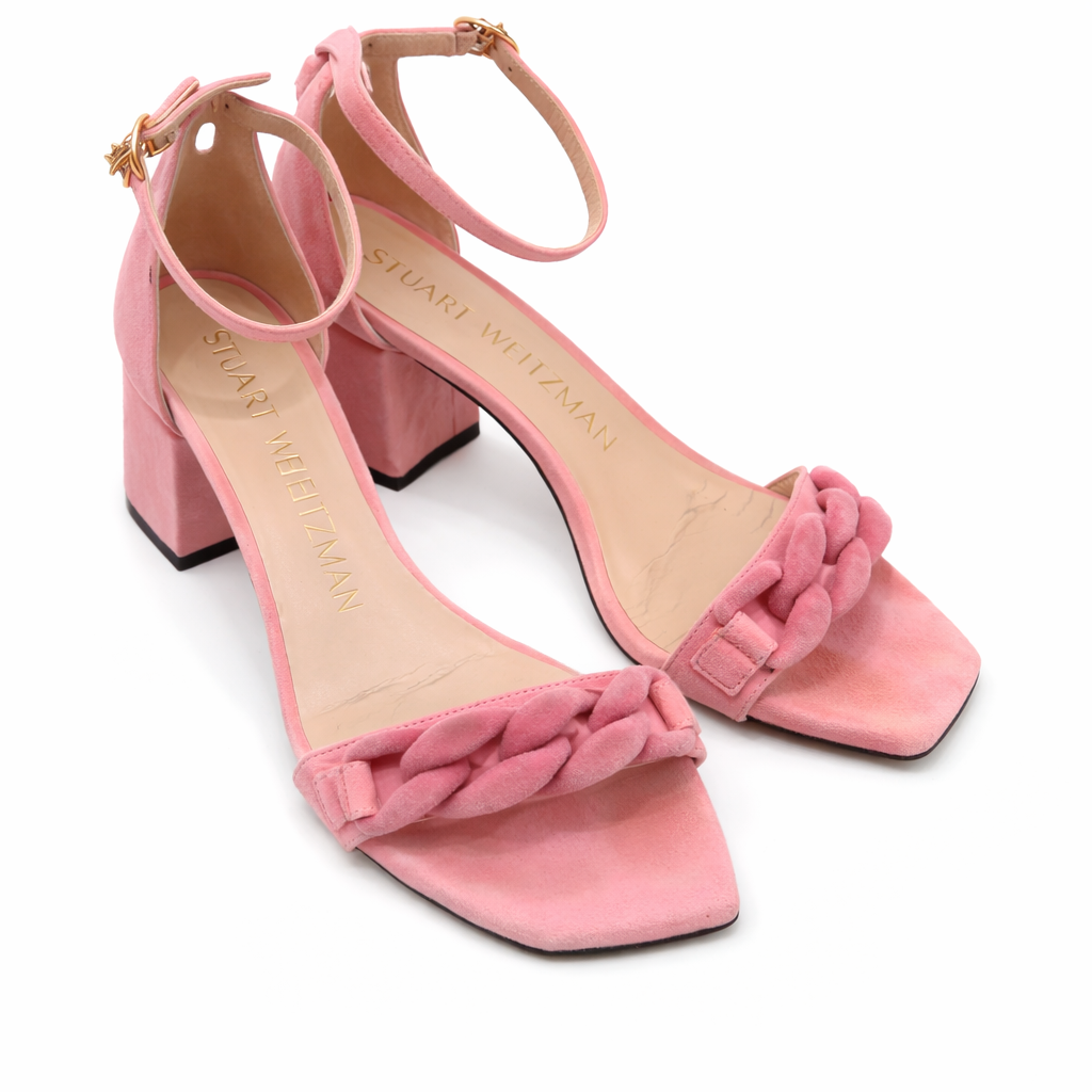 Stuart Weitzman Amelina Suede Block Heel Sandals Size 7.5