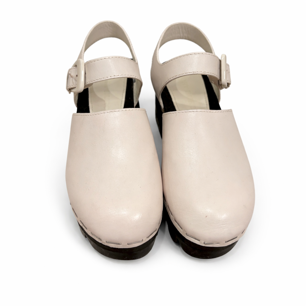 Tory Burch Lug Sole Leather Platform Clogs Size 7