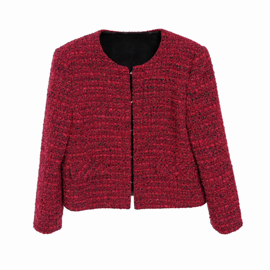 Goelia Wool Blend Tweed Crop Jacket L