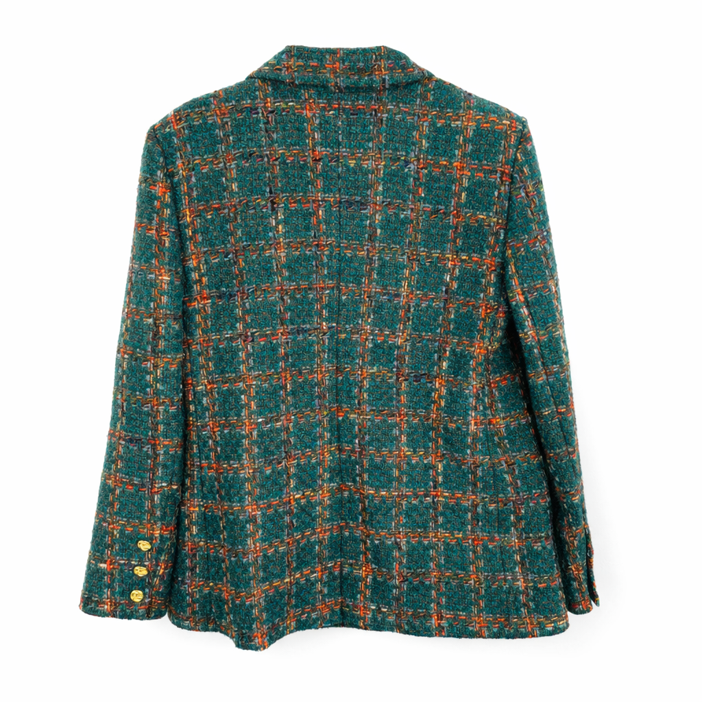 L'Agence Gweny Windowpane Tweed Blazer Jacket 4