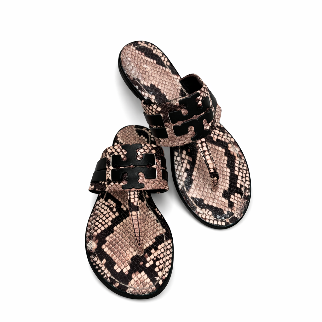 Tory Burch Leigh Leather Calf Thong Sandals Size 6