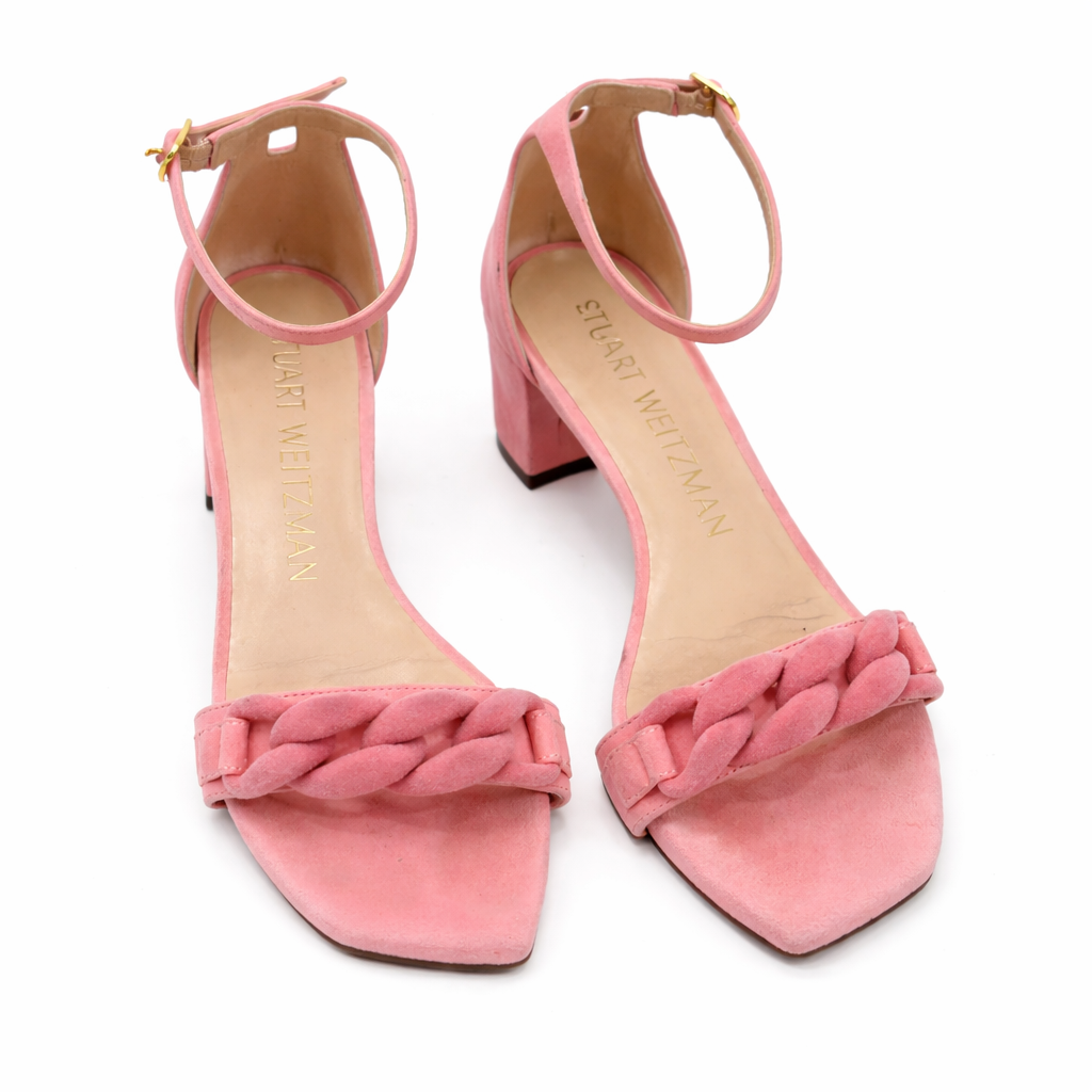 Stuart Weitzman Amelina Suede Block Heel Sandals Size 7.5