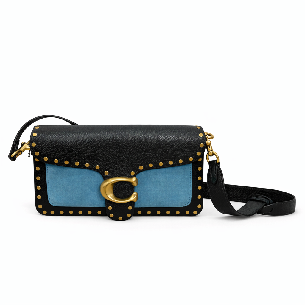 Coach Leather with Border Rivets Tabby Shoulder Bag