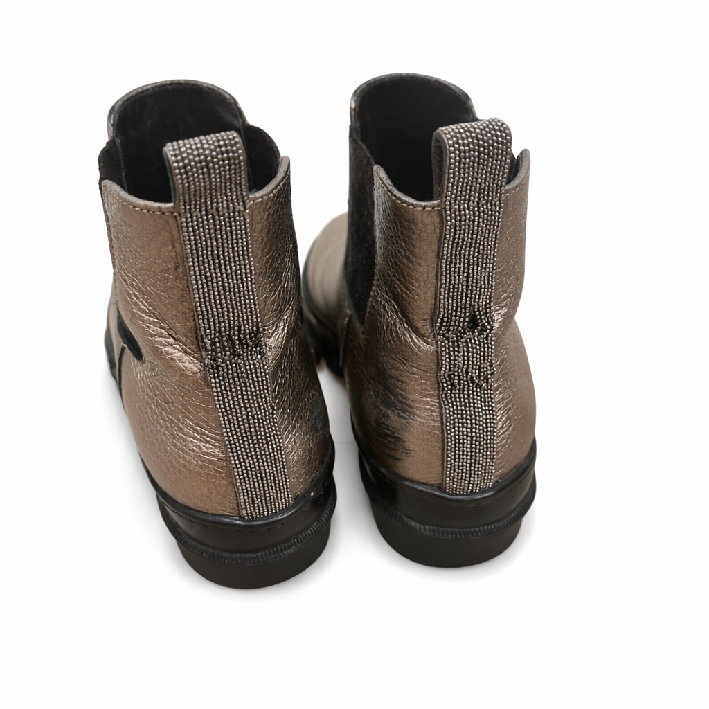 Brunello Cucinelli Monili Leather Chelsea Boots Size 37