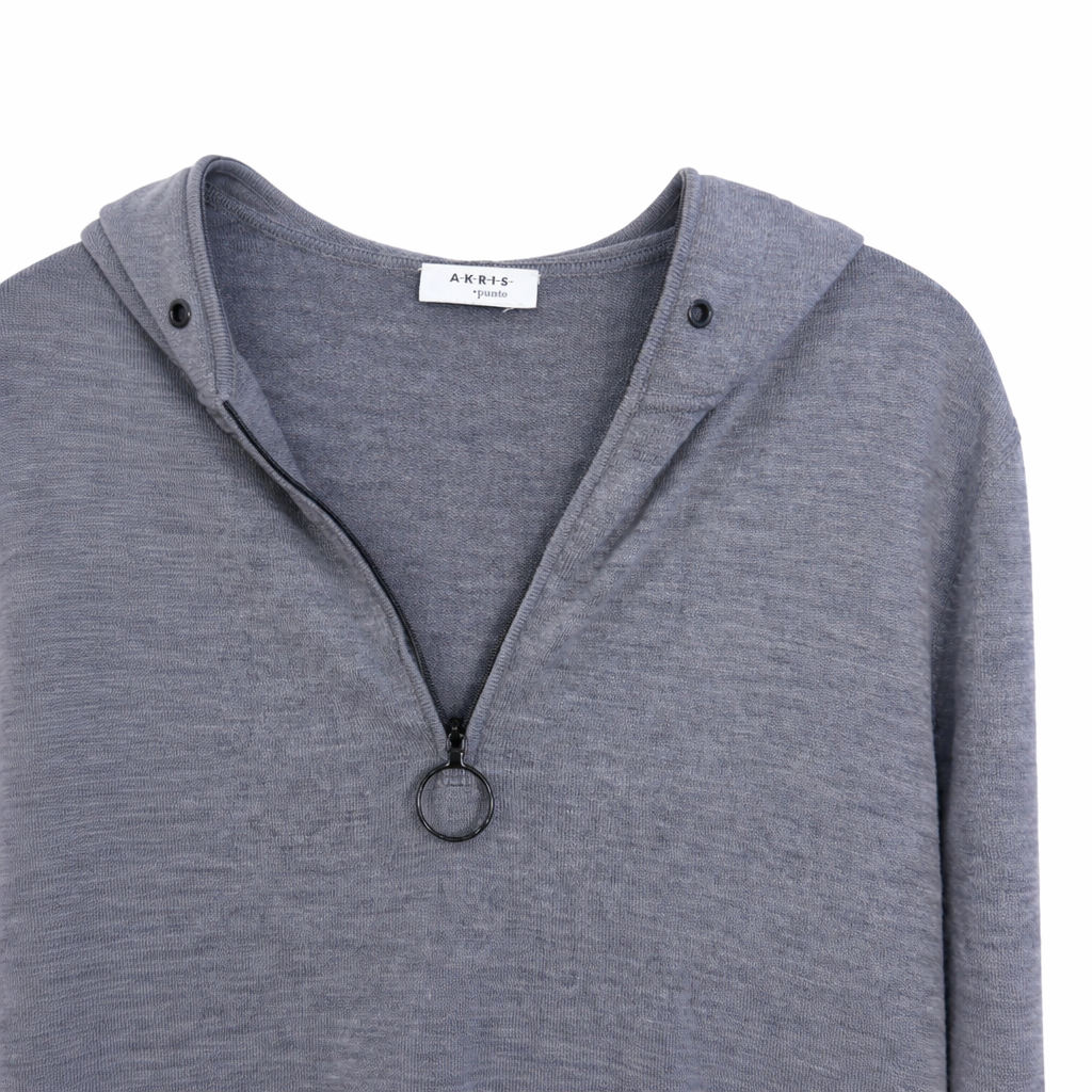 Akris Punto Wool Half Zip Glitter Pullover Sweatshirt 6