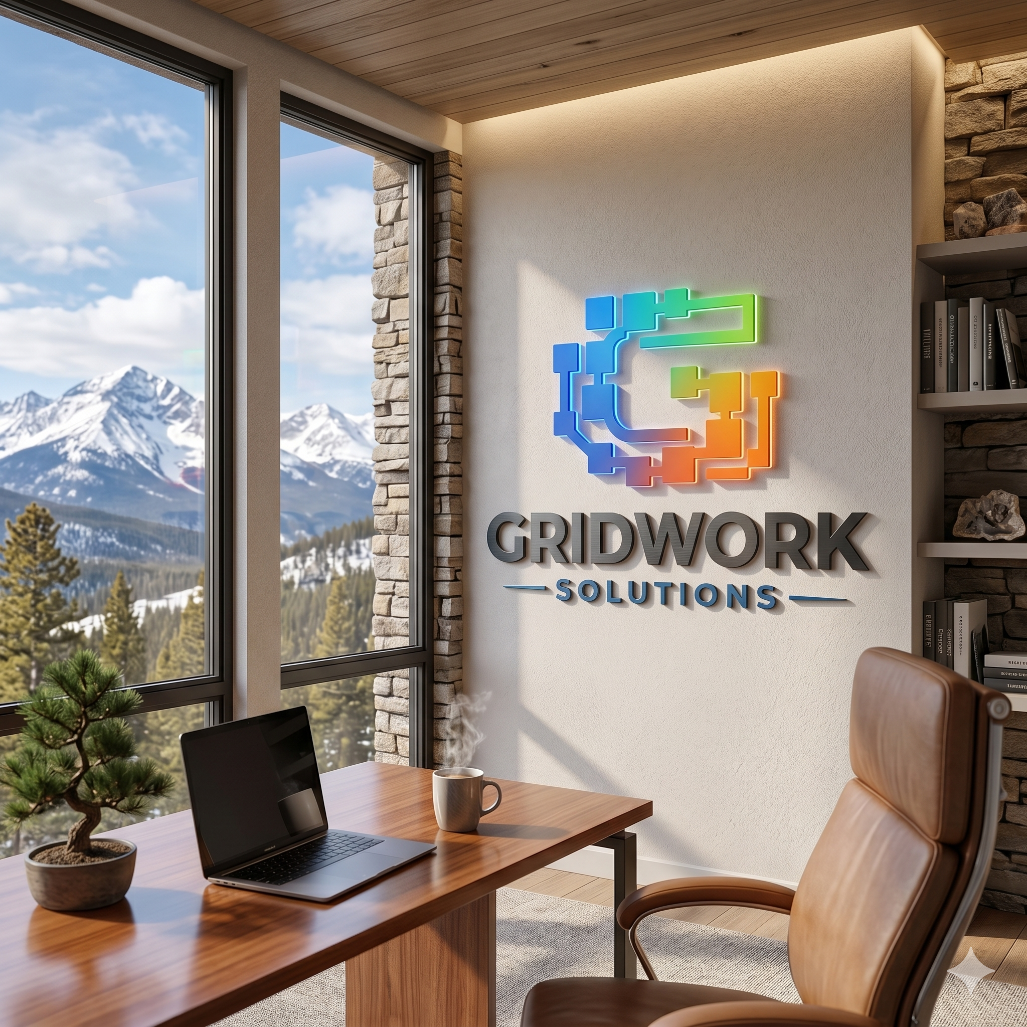 Gridwork Modern Office with Mountain View in Colorado