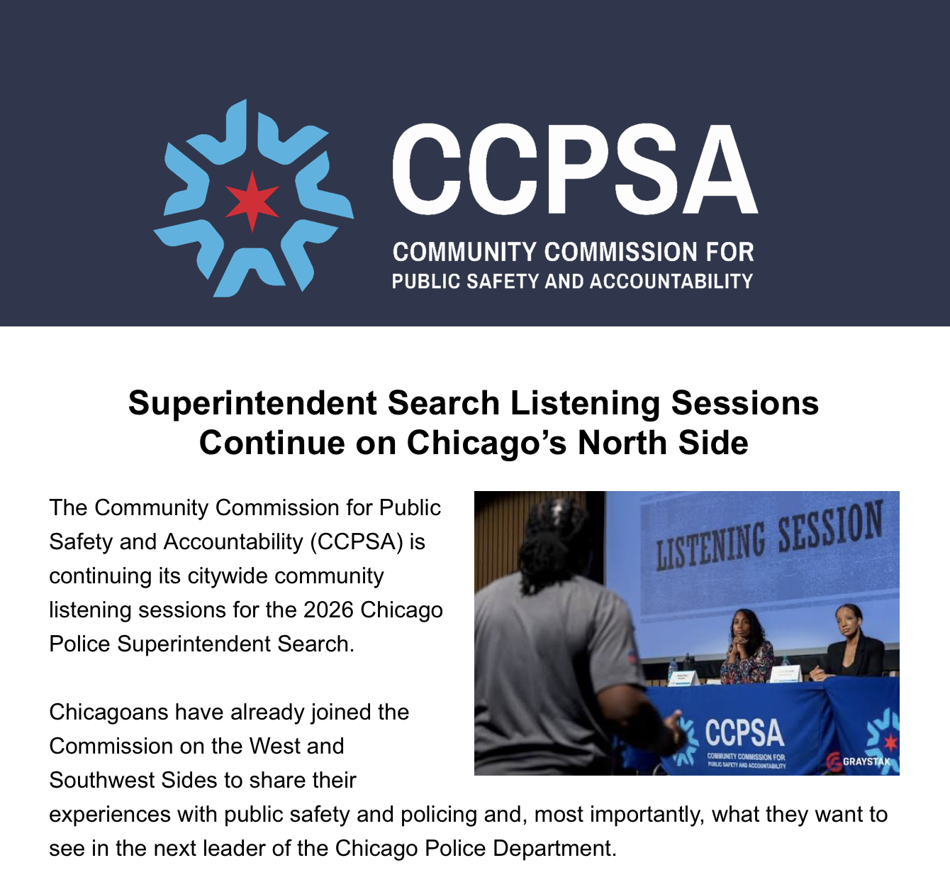 CCPSA North Side Community Listening Session
